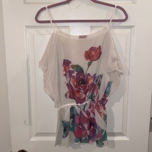 Sheer short sleeve blouse